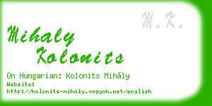 mihaly kolonits business card